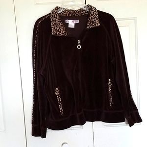 Tickled pink brown animal print jacket.